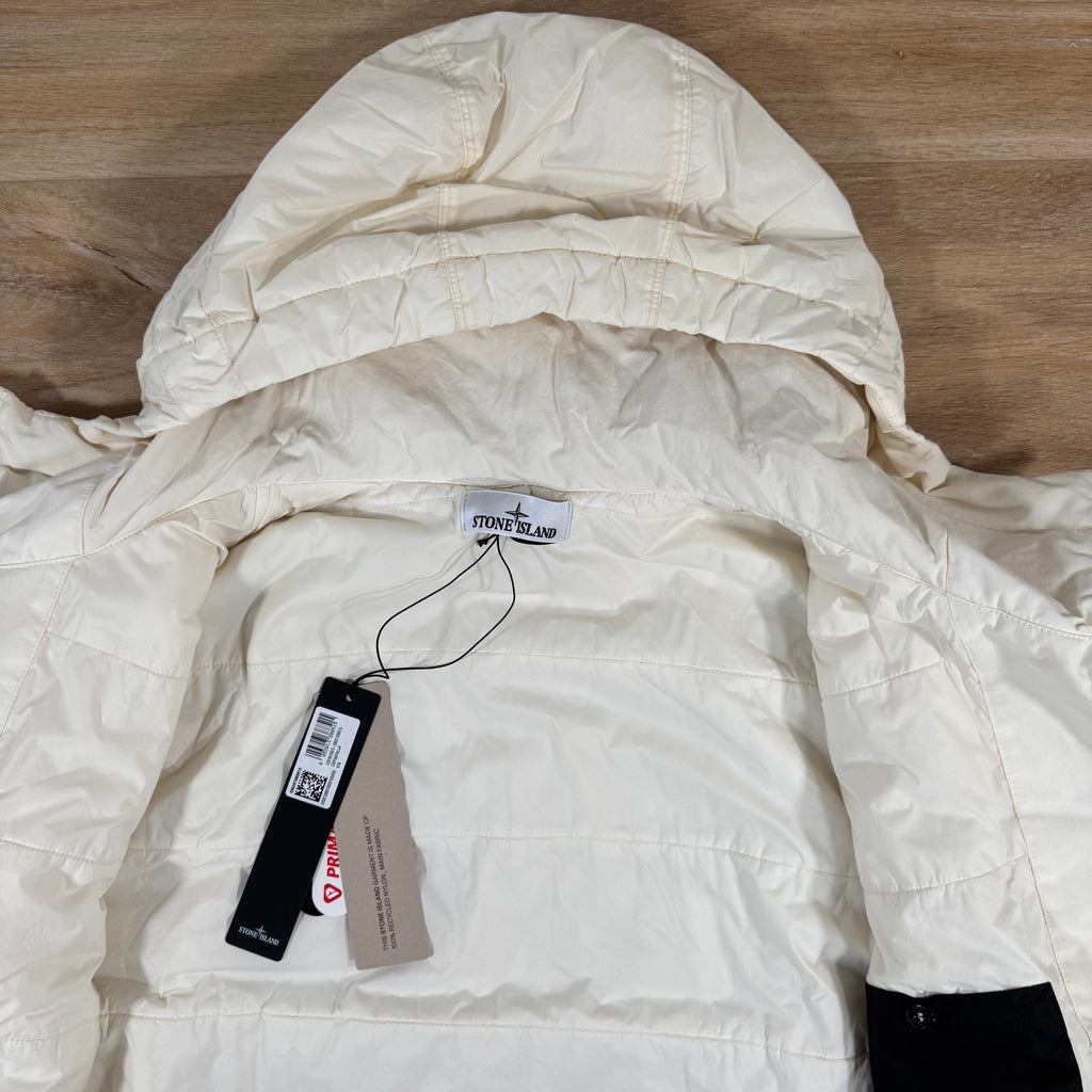Stone Island Crinkle Reps NY Padded Jacket in Ivory Ironleague