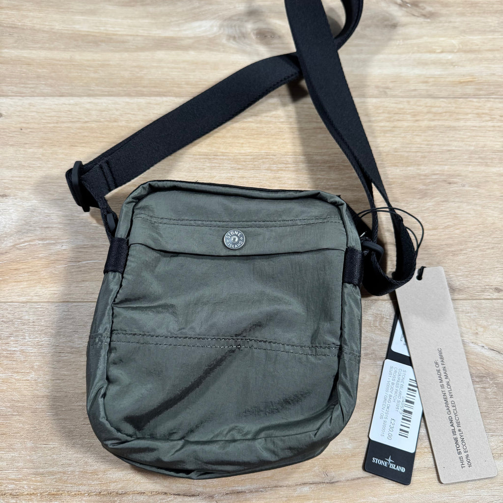 Stone Island Coated Nylon Metal Body Bag in Musk Green Ironleague