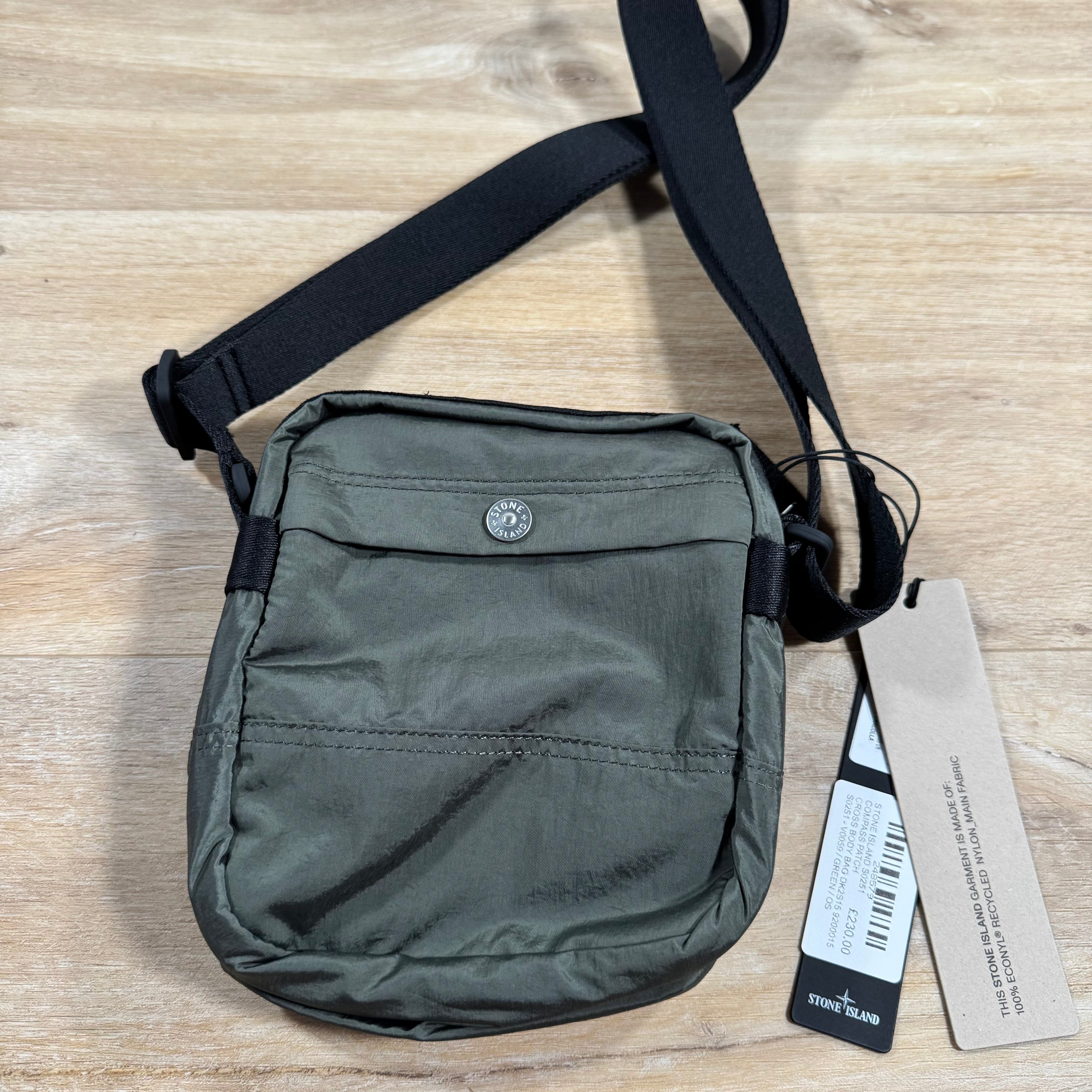 Stone Island Coated Nylon Metal Body Bag in Musk Green Ironleague