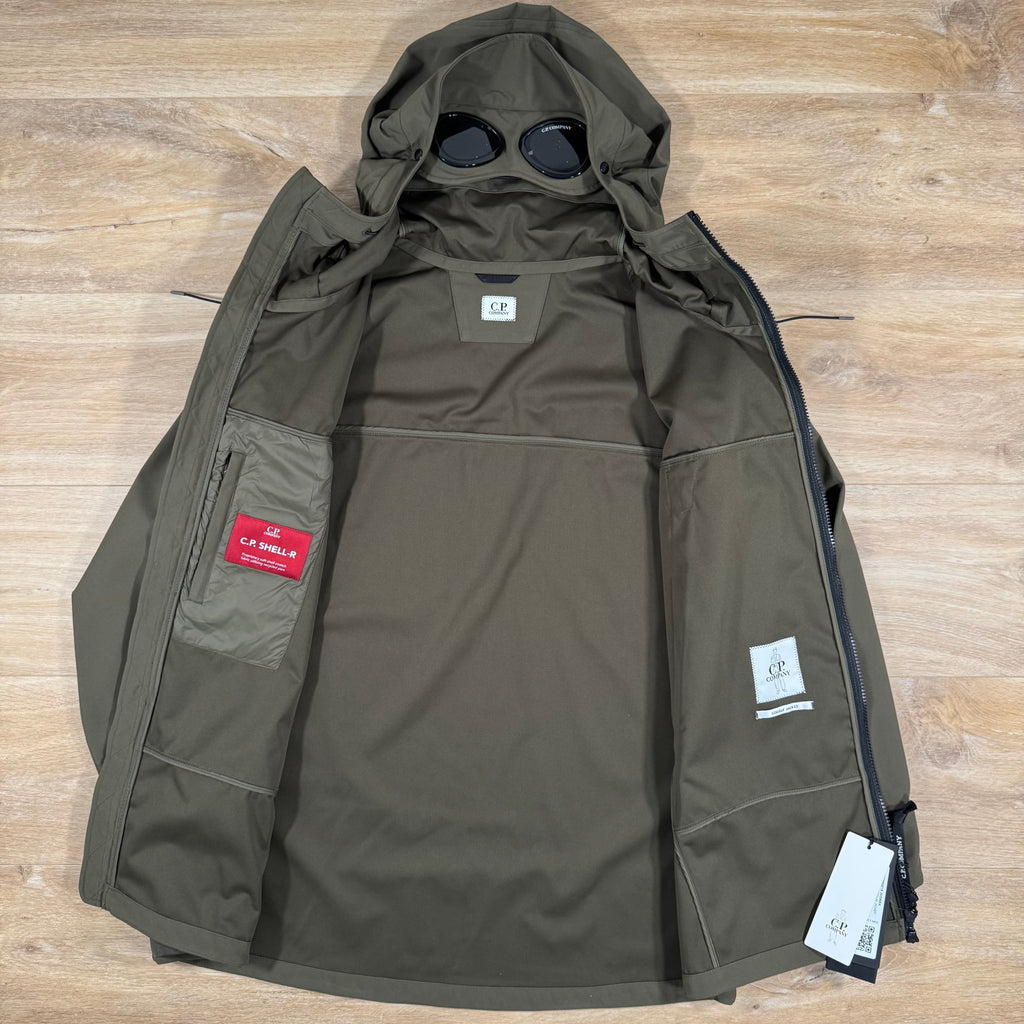 CP Company Shell-R Goggle Jacket in Ivy Green Ironleague