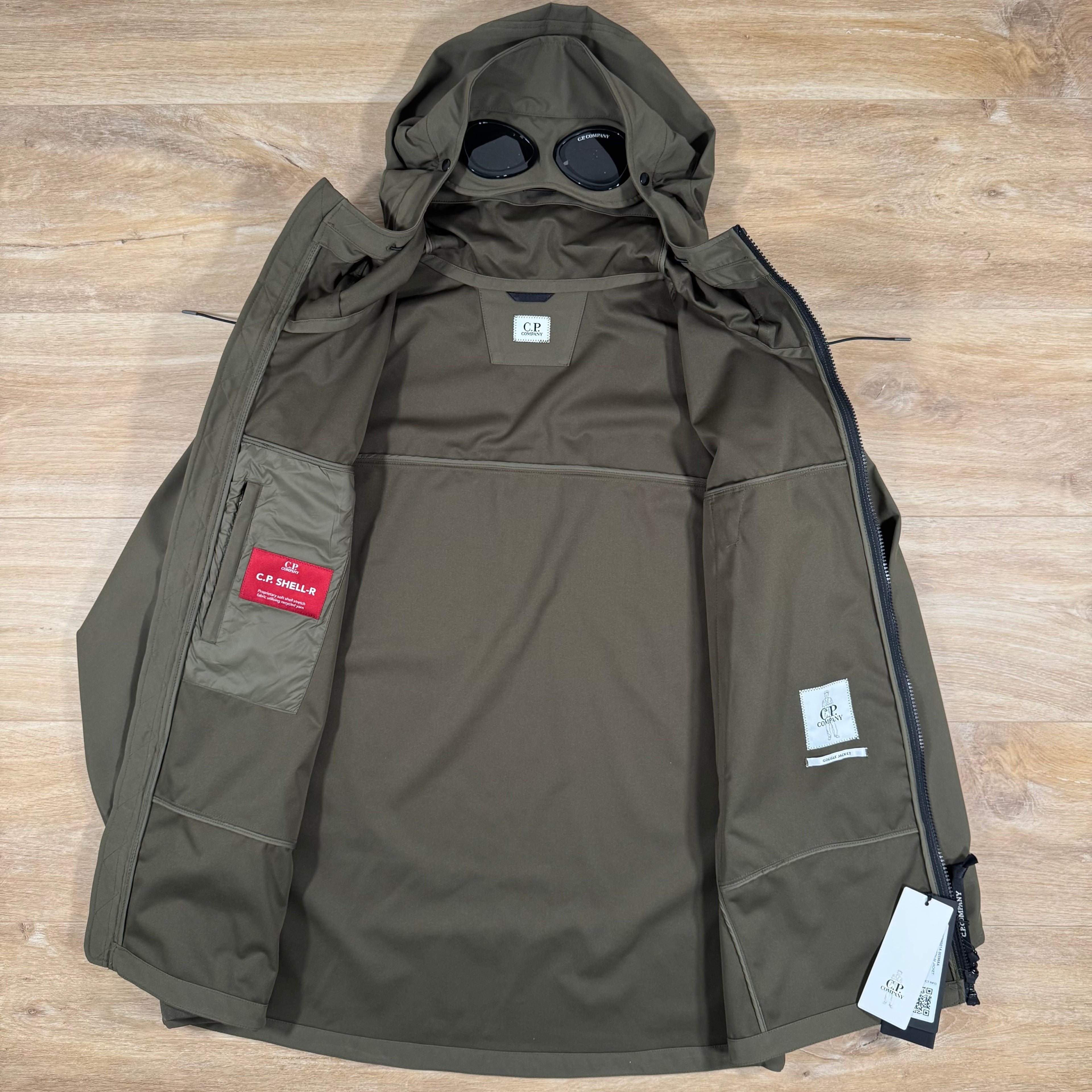 CP Company Shell-R Goggle Jacket in Ivy Green Ironleague