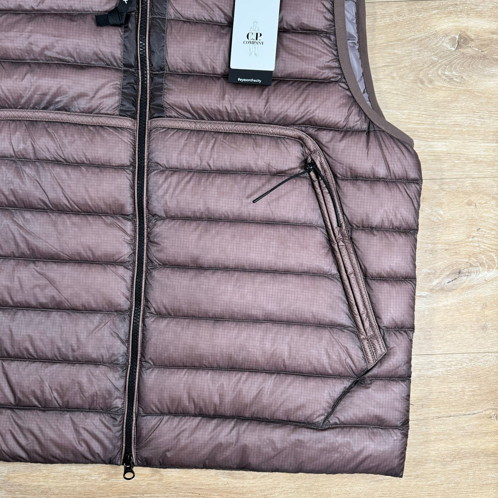 CP Company DD Shell Goggle Down Vest in Purple Dove Ironleague