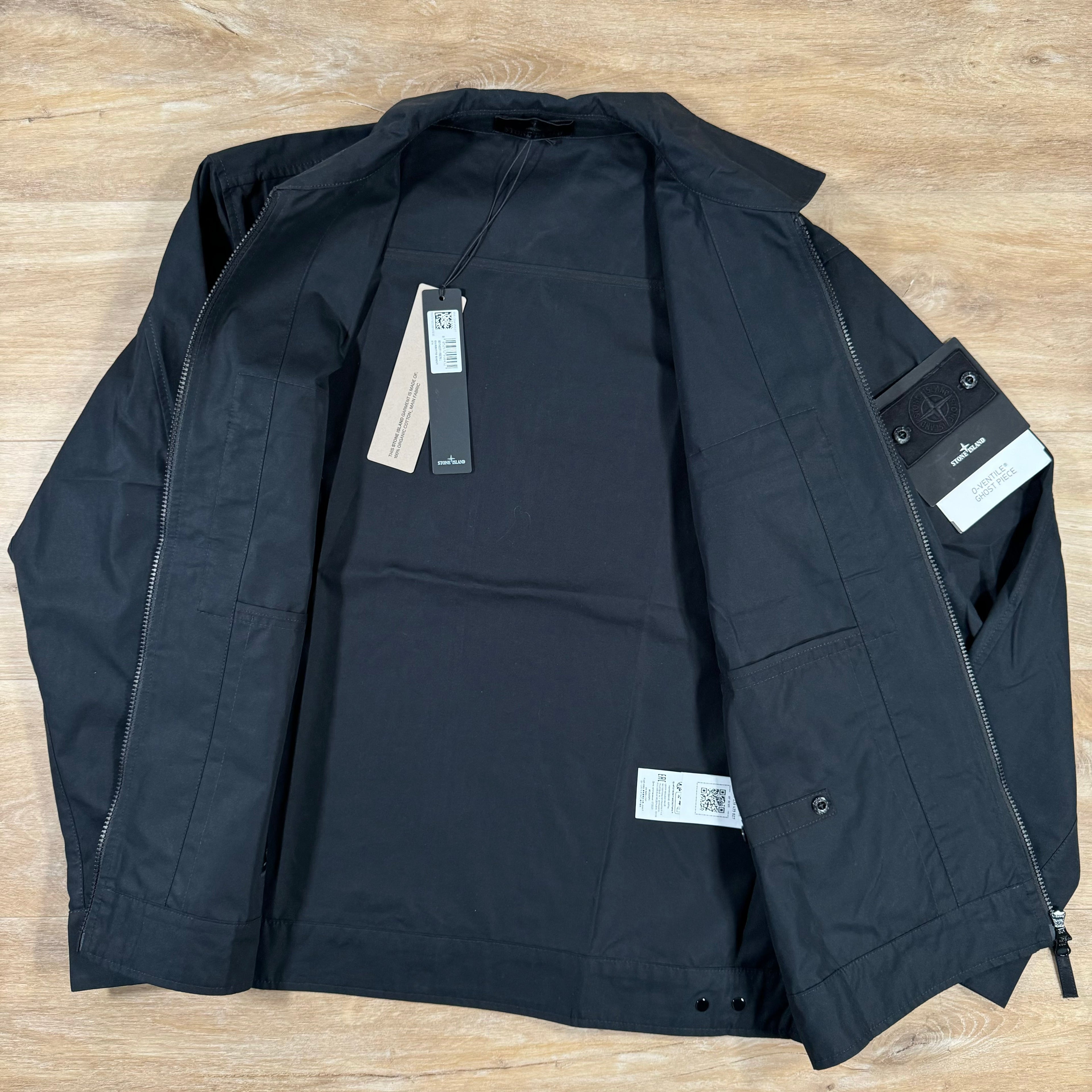 Stone Island Weatherproof Canvas Ghost Overshirt in Black Ironleague