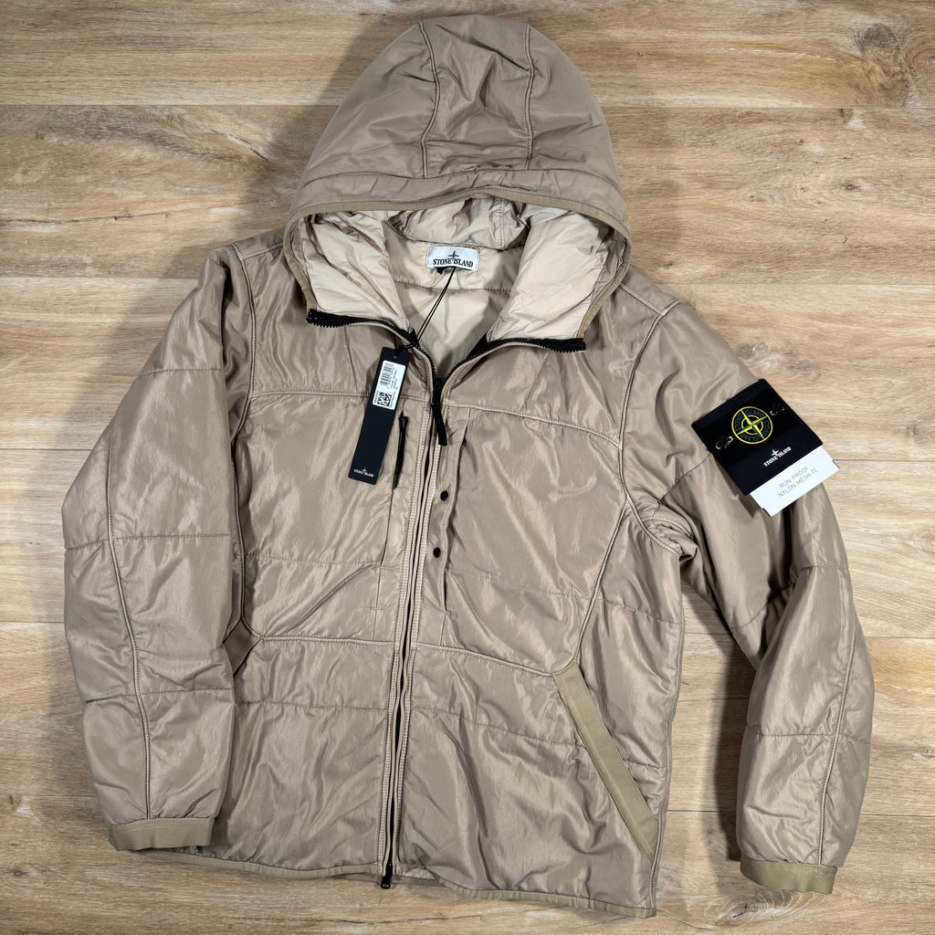 Stone Island Run-Proof Nylon Mesh-TC Reversible Jacket in Desert Ironleague