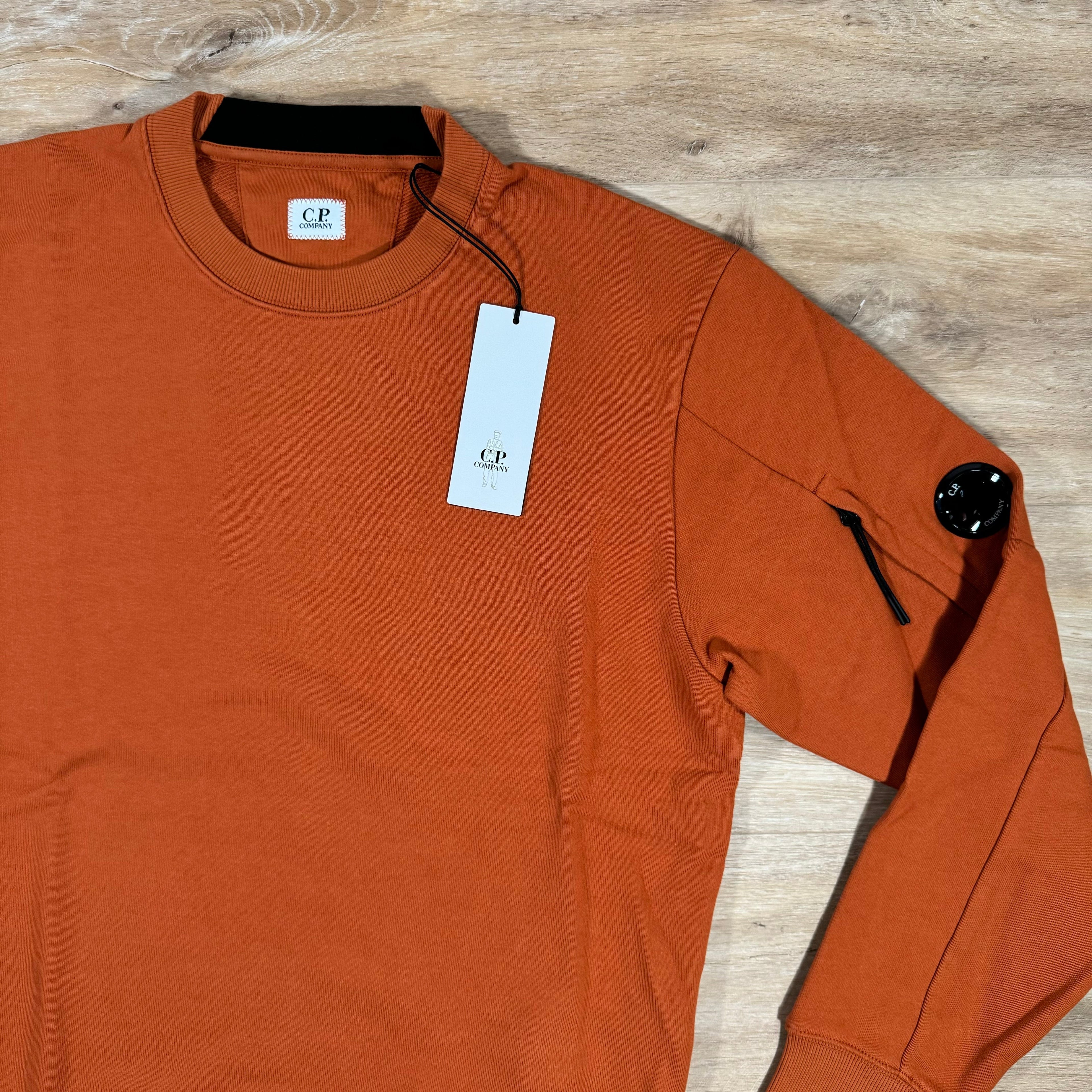 CP Company Diagonal Raised Lens Sweatshirt in Bombay Brown Ironleague