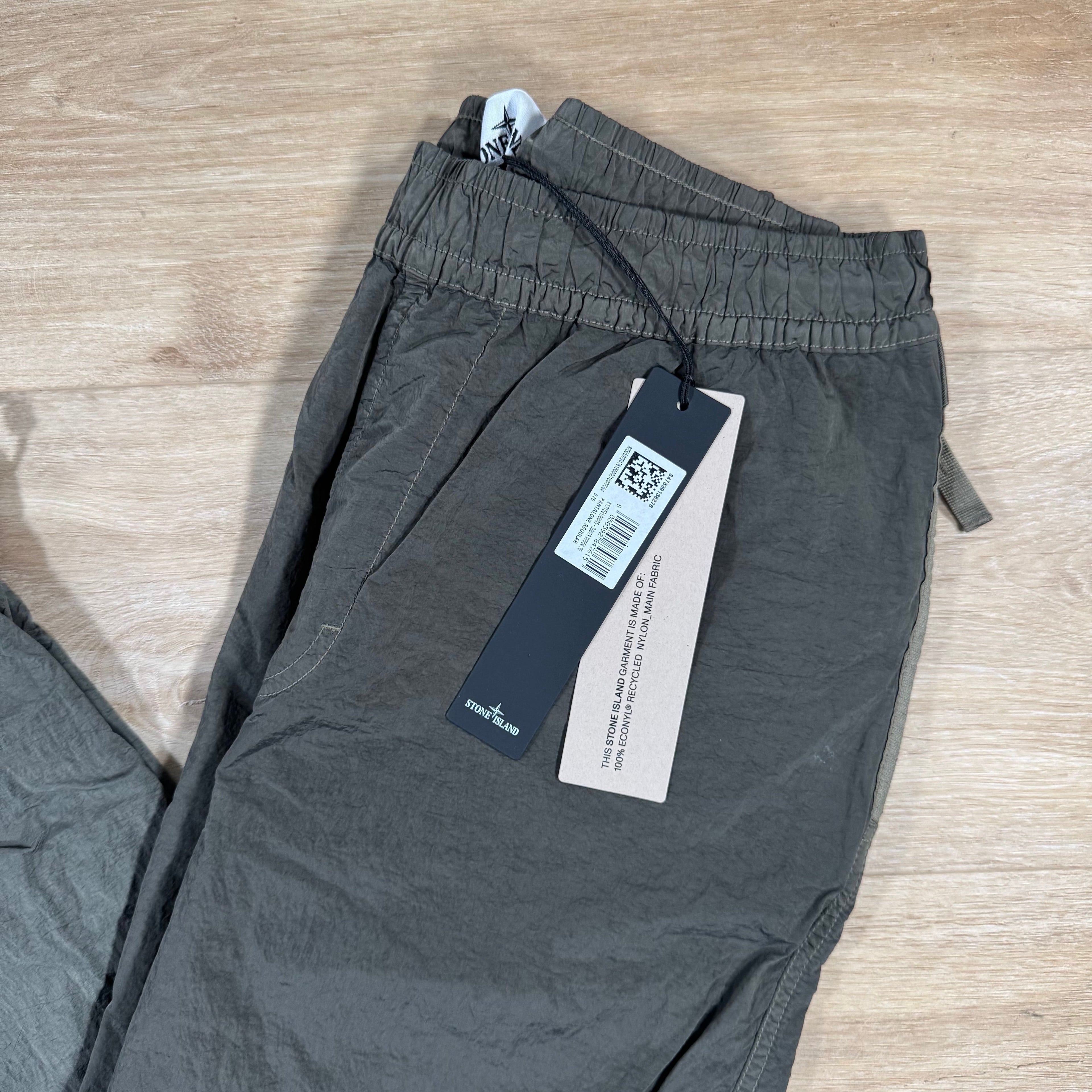 Stone Island Nylon Metal Pants in Military Green with Nylon Mesh Lining Ironleague
