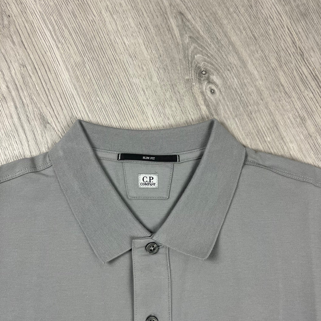 CP Company Piquet Polo Shirt - Drizzle Ironleague