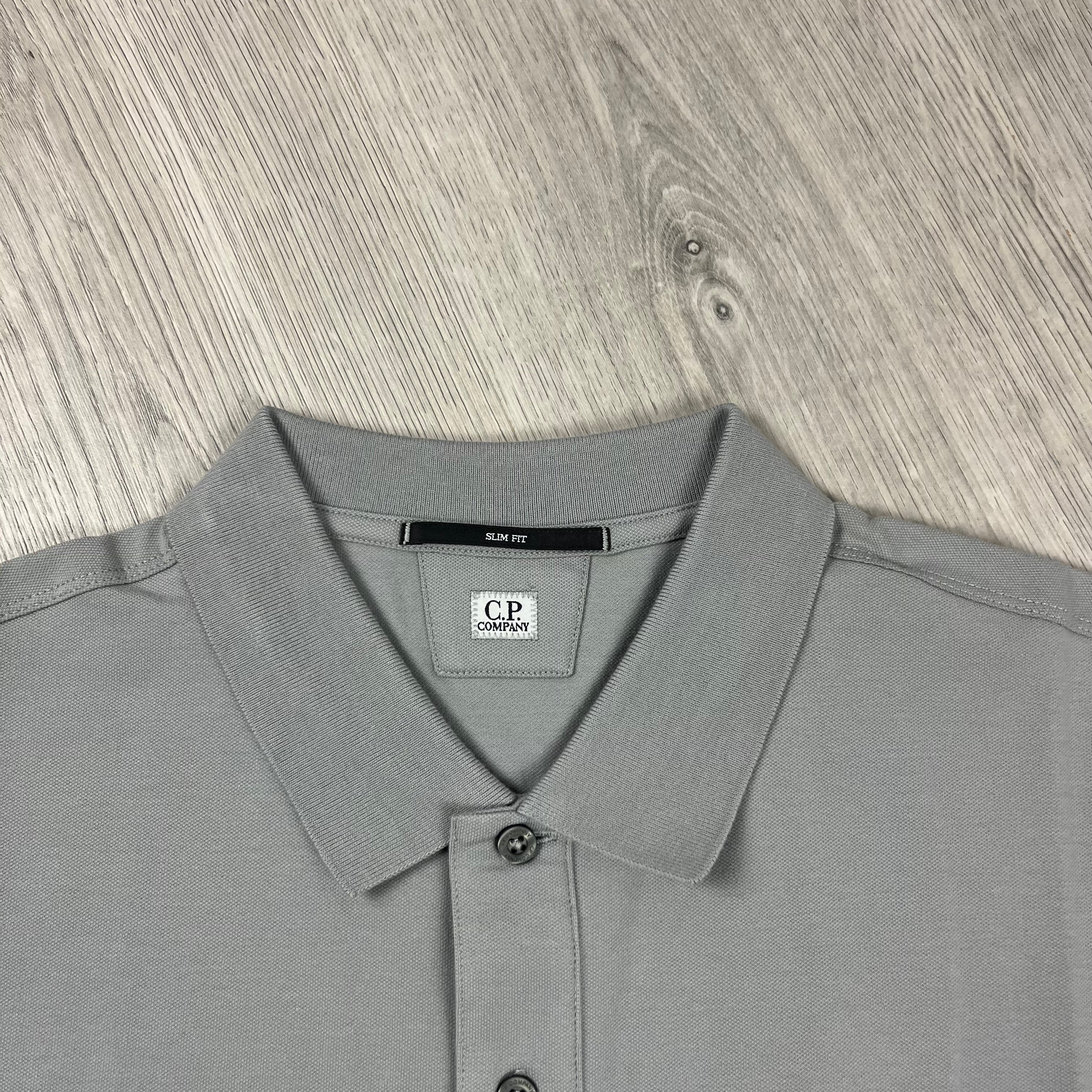 CP Company Piquet Polo Shirt - Drizzle Ironleague