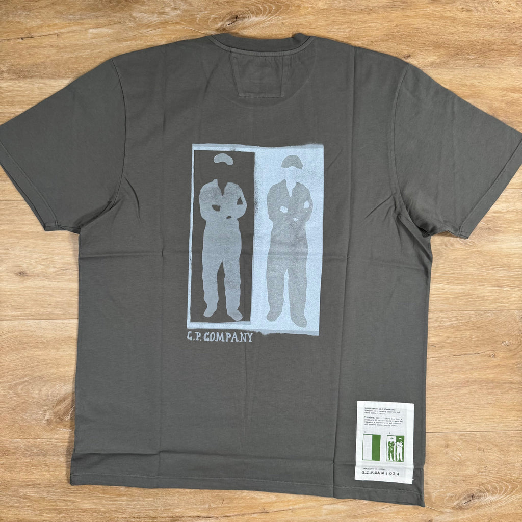 CP Company 24/1 Jersey Logo T-Shirt in Smoked Pearl - Grey Ironleague