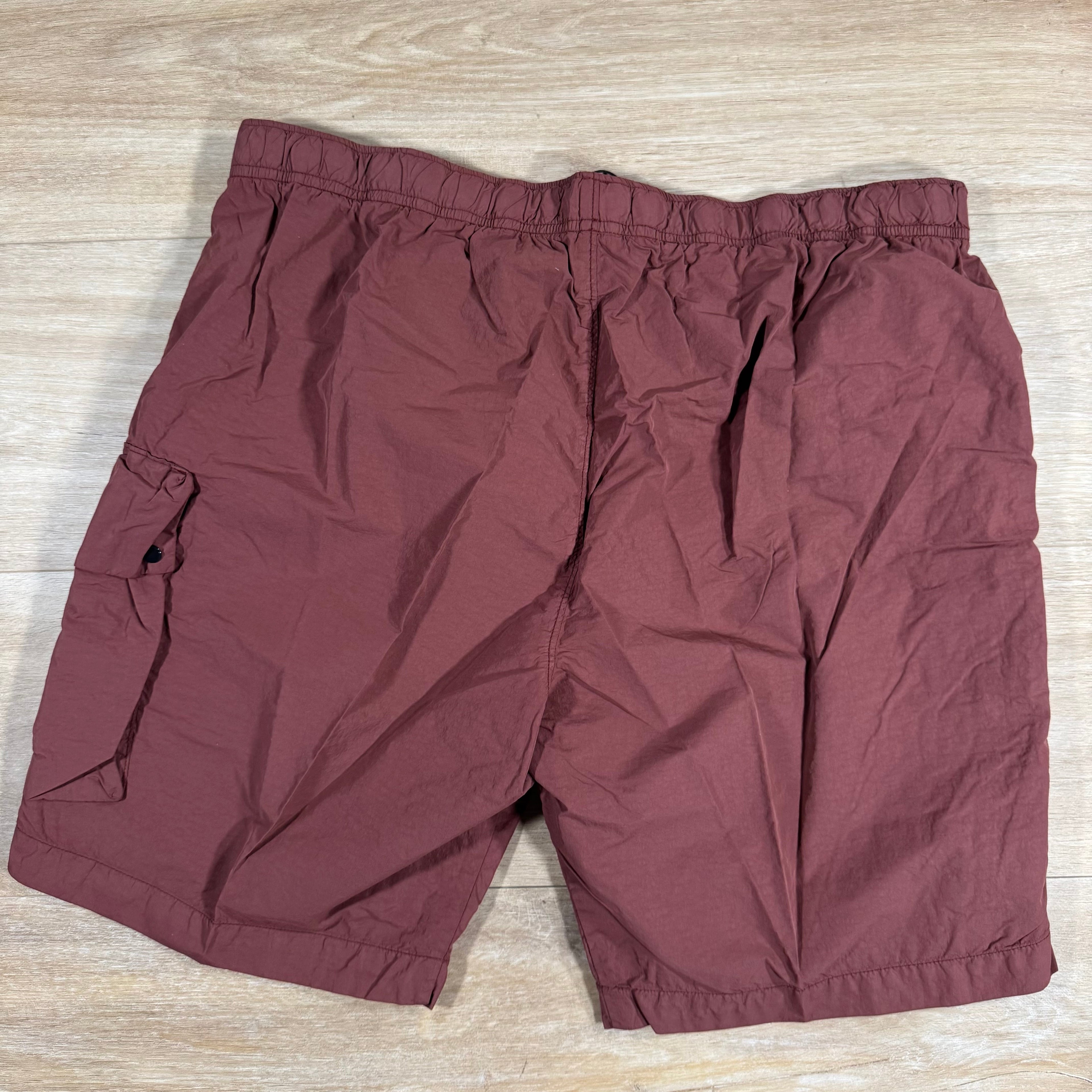 CP Company Flatt Nylon Cargo Lens Swim Shorts in Sable - Brown Ironleague