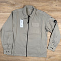 CP Company Organic Gabardine Lens Overshirt in Vintage Khaki Ironleague