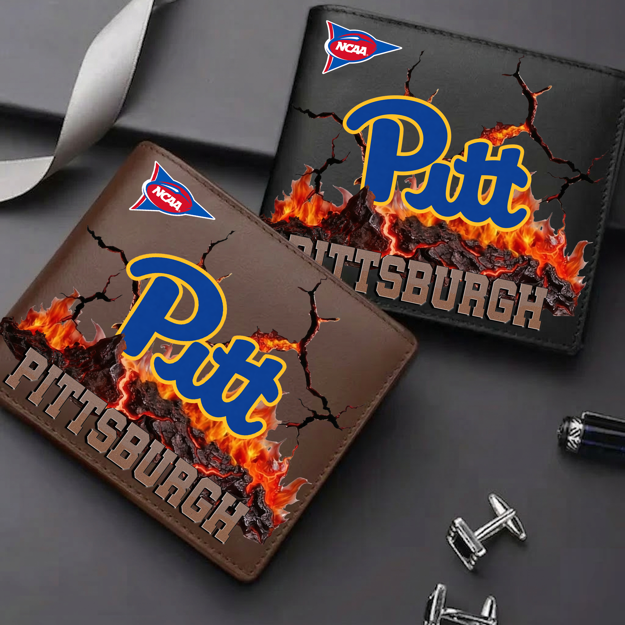 LIMITED EDITION FBS NCAA02 PIP PI PANTHERS LEATHER WALLET