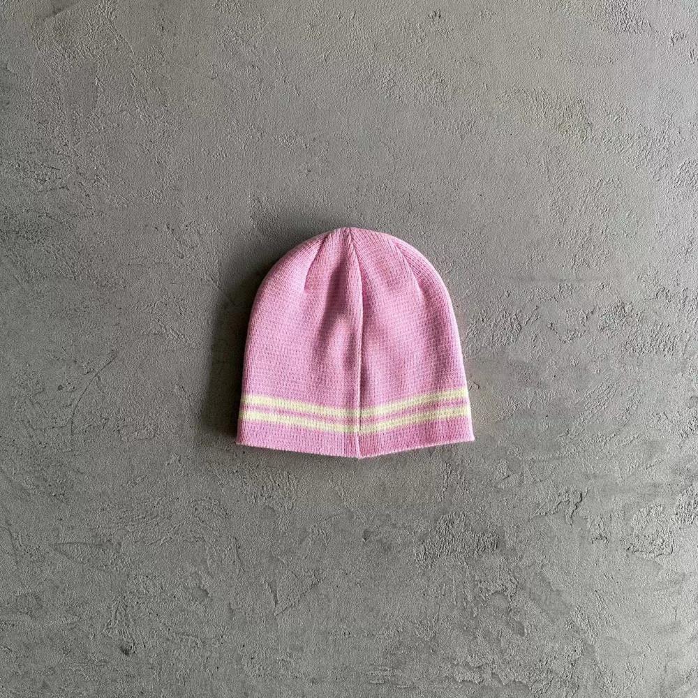 Corteiz Knit Stripe Beanie - Pink Ironleague