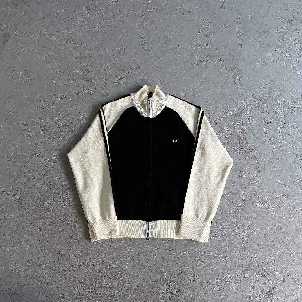 Corteiz Knit Zip Fleece - White/Black Ironleague