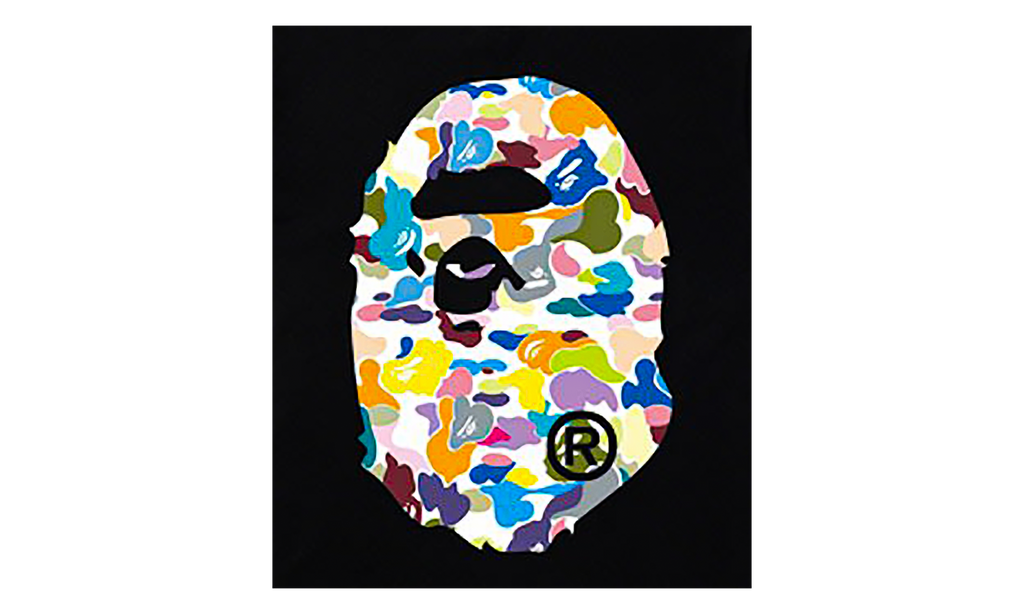 BAPE Multi Camo Big Ape Head T-Shirt Black Multi YXHLG5U0