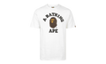 BAPE Glass Beads College Tee White 0ZXTEM110059DWHX