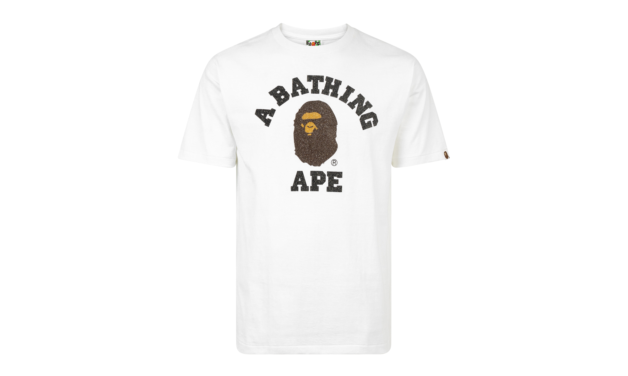 BAPE Glass Beads College Tee White 0ZXTEM110059DWHX