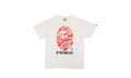 BAPE Red Big Head Tee White BAP XTSH 0050