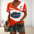 VIRAL EDITON - NEW CUSTOMIZED FBS NCAA30 FLG FL GATORS V-NECK FEMALE SHIRT