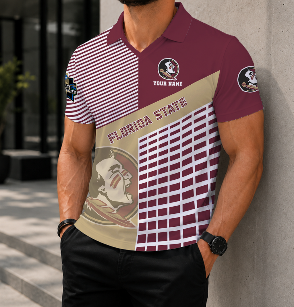 LIMITED EDITION - NEW CUSTOMIZED NCAA CWS30 FLS FLORIDA STATE SEMINOLES POLO SHIRT
