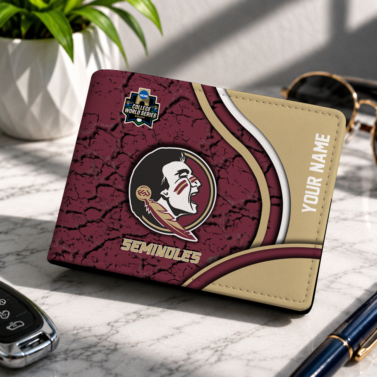VIRAL EDITION NCAA CWS30 FLS FLORIDA STATE SEMINOLES LEATHER WALLET