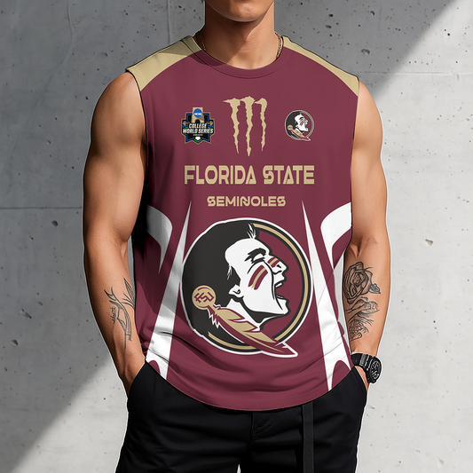 3D PRINT TEE NCAA CWS30 FLS FL SEMINOLES MEN'S GYM SHIRT
