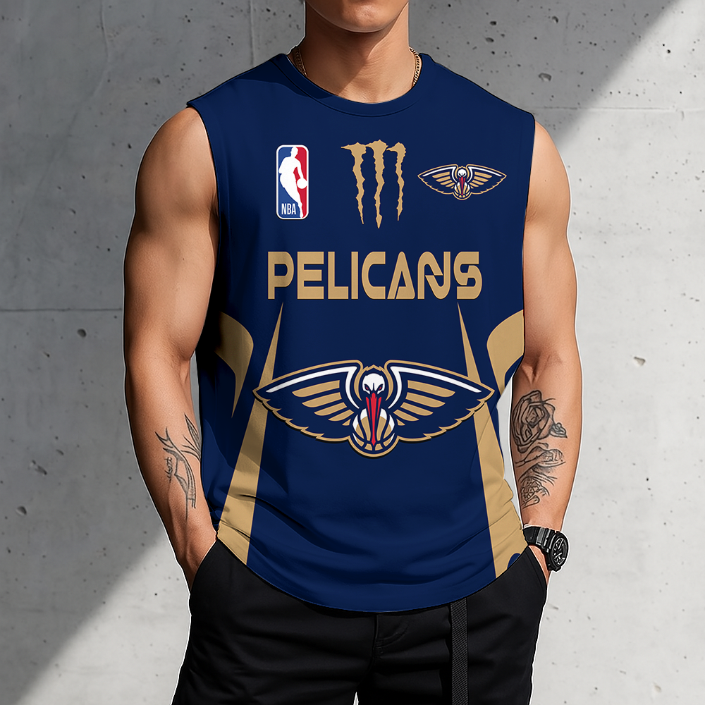 FINAL SALE - NEW CUSTOMIZED NBA30 NOP NEW ORLEANS PELICANS MEN'S GYM SHIRT