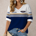 FINAL SALE - NEW CUSTOMIZED NBA30 NOP NEW ORLEANS PELICANS WOMEN'S HEART V-NECK LONG SLEEVE SHIRT