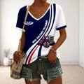 FINAL SALE - NEW CUSTOMIZED NBA30 NOP NEW ORLEANS PELICANS V-NECK FEMALE SHIRT