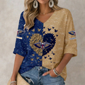 FINAL SALE - NEW CUSTOMIZED NBA30 NOP NEW ORLEANS PELICANS WOMEN'S HEART V-NECK LONG SLEEVE SHIRT