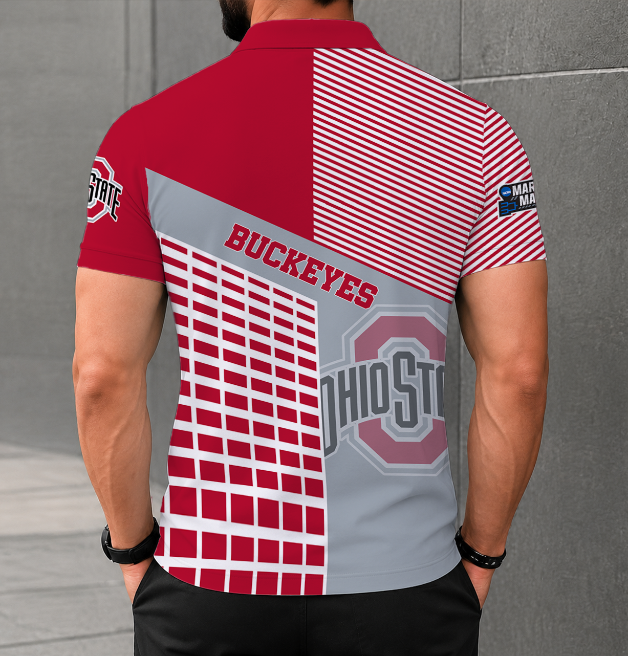 VIRAL EDITION - NEW CUSTOMIZED NCAA MAM30 OSB OHIO STATE BUCKEYES POLO SHIRT
