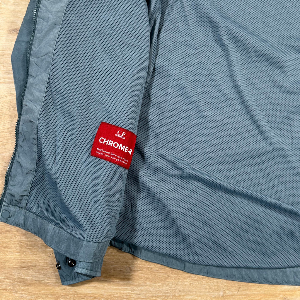 CP Company Chrome-R Lens Overshirt in Stormy Weather - Blue Ironleague