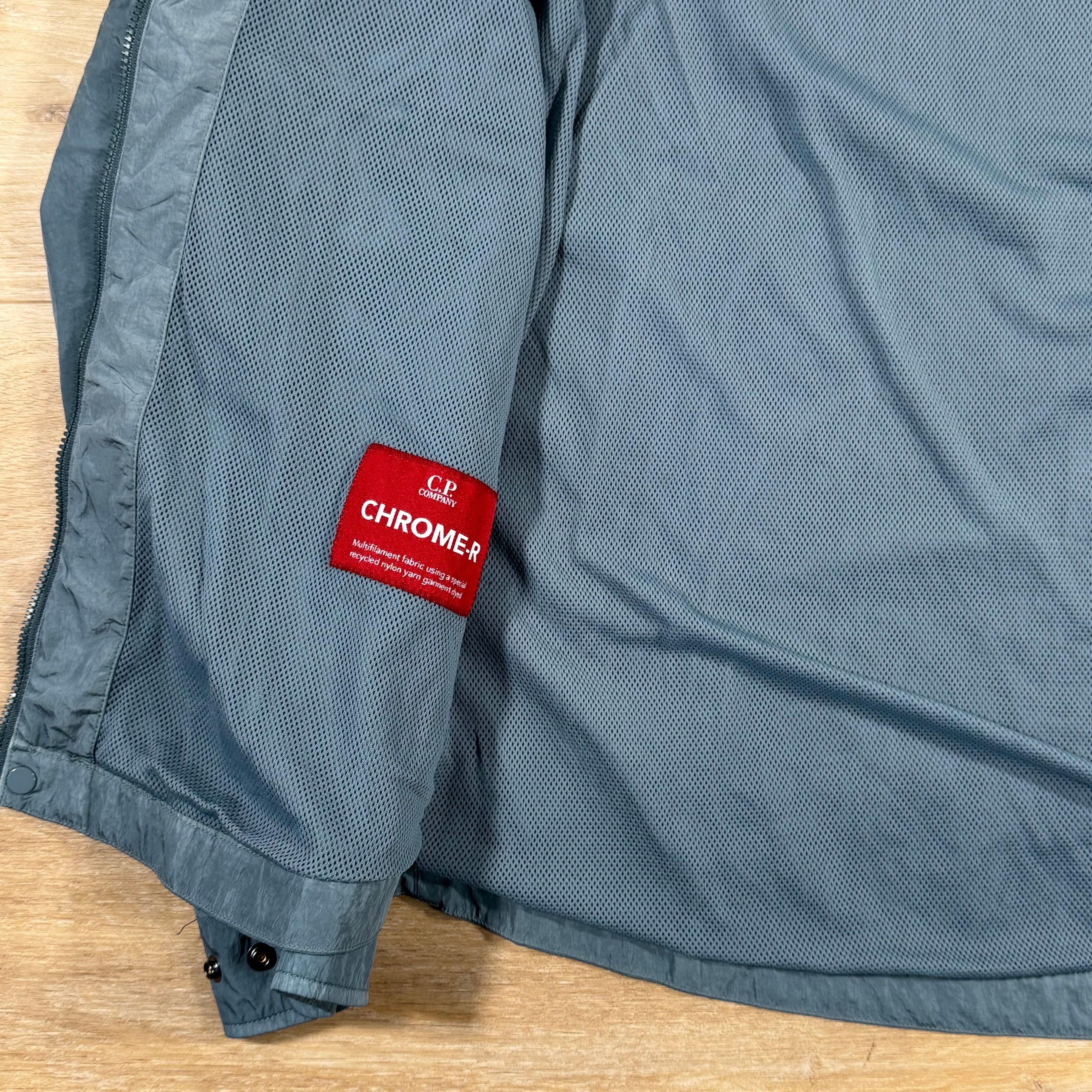 CP Company Chrome-R Lens Overshirt in Stormy Weather - Blue Ironleague