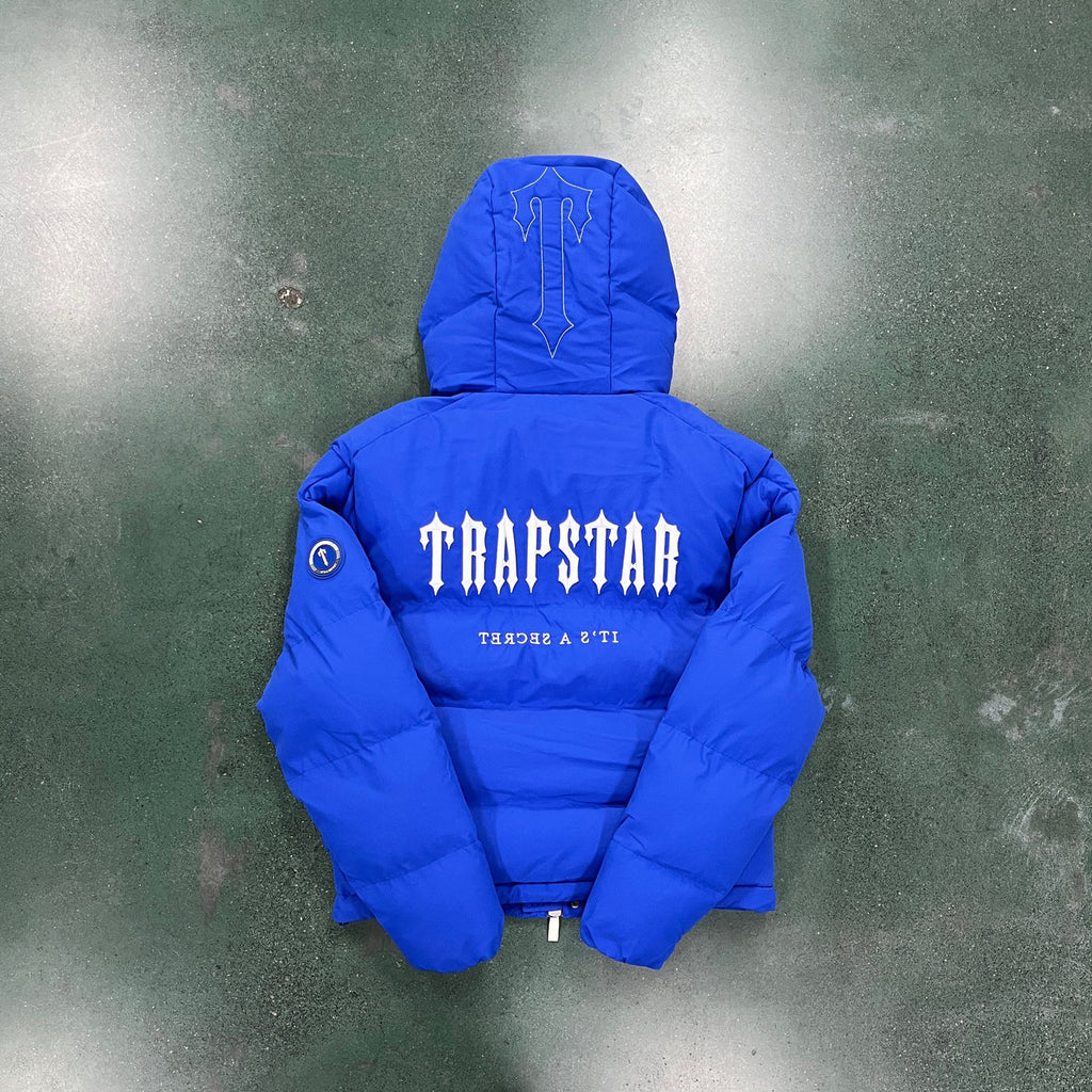 Trapstar Decoded 2022 Hooded Puffer Jacket - Blue Ironleague