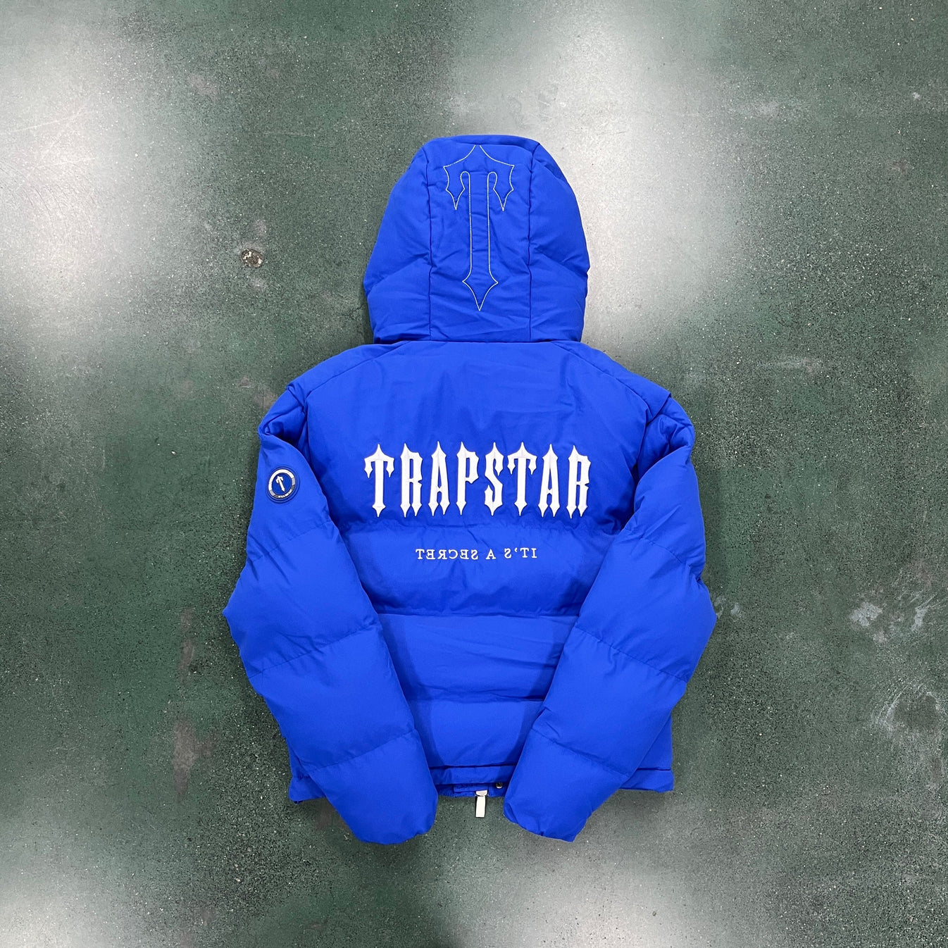 Trapstar Decoded 2022 Hooded Puffer Jacket - Blue Ironleague
