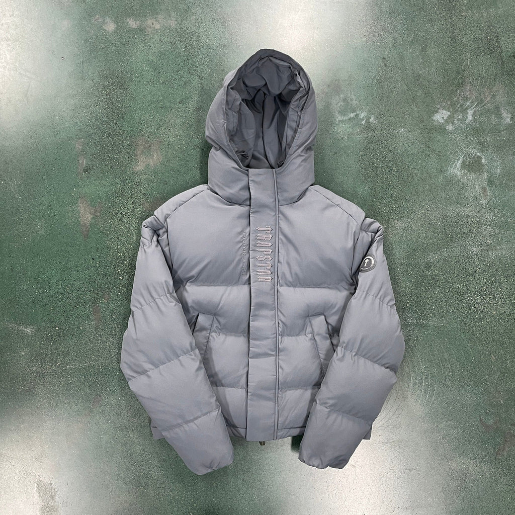 Trapstar Decoded 2.0 Hooded Puffer Jacket - Grey Ironleague