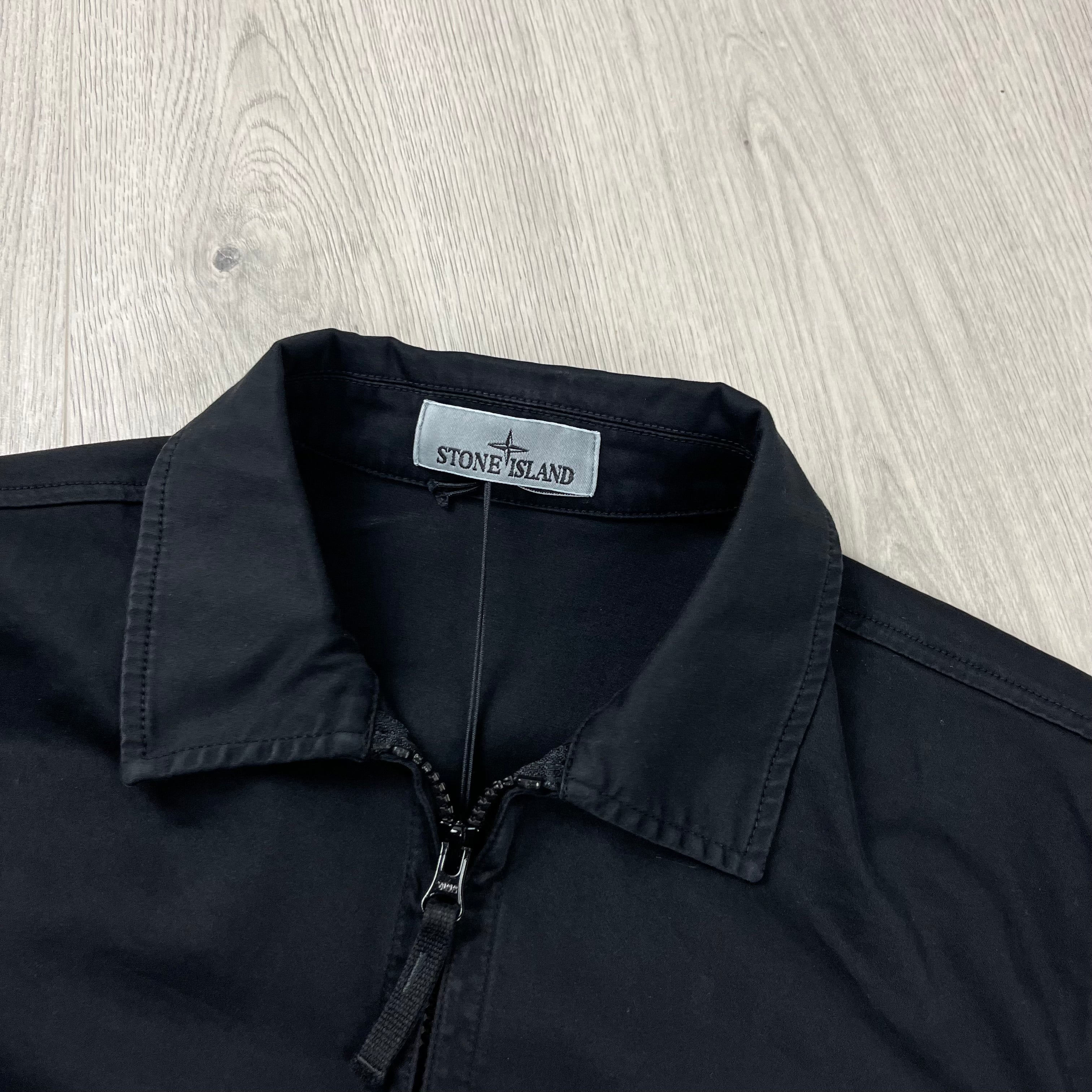 Stone Island Zip Overshirt - Black Ironleague