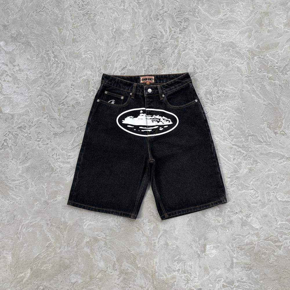 Corteiz Island Denim Shorts - Black Ironleague