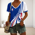 FINAL SALE - NEW CUSTOMIZED NBA31 NATIONAL BASKETBALL ASSOCIATION V-NECK FEMALE SHIRT