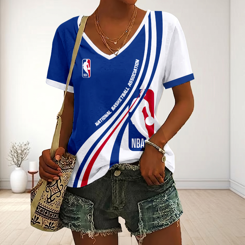 FINAL SALE - NEW CUSTOMIZED NBA31 NATIONAL BASKETBALL ASSOCIATION V-NECK FEMALE SHIRT