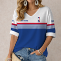 FINAL SALE - NEW CUSTOMIZED NBA31 NATIONAL BASKETBALL ASSOCIATION WOMEN'S HEART V-NECK LONG SLEEVE SHIRT