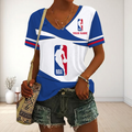 FINAL SALE - NEW CUSTOMIZED NBA31 NATIONAL BASKETBALL ASSOCIATION V-NECK FEMALE SHIRT