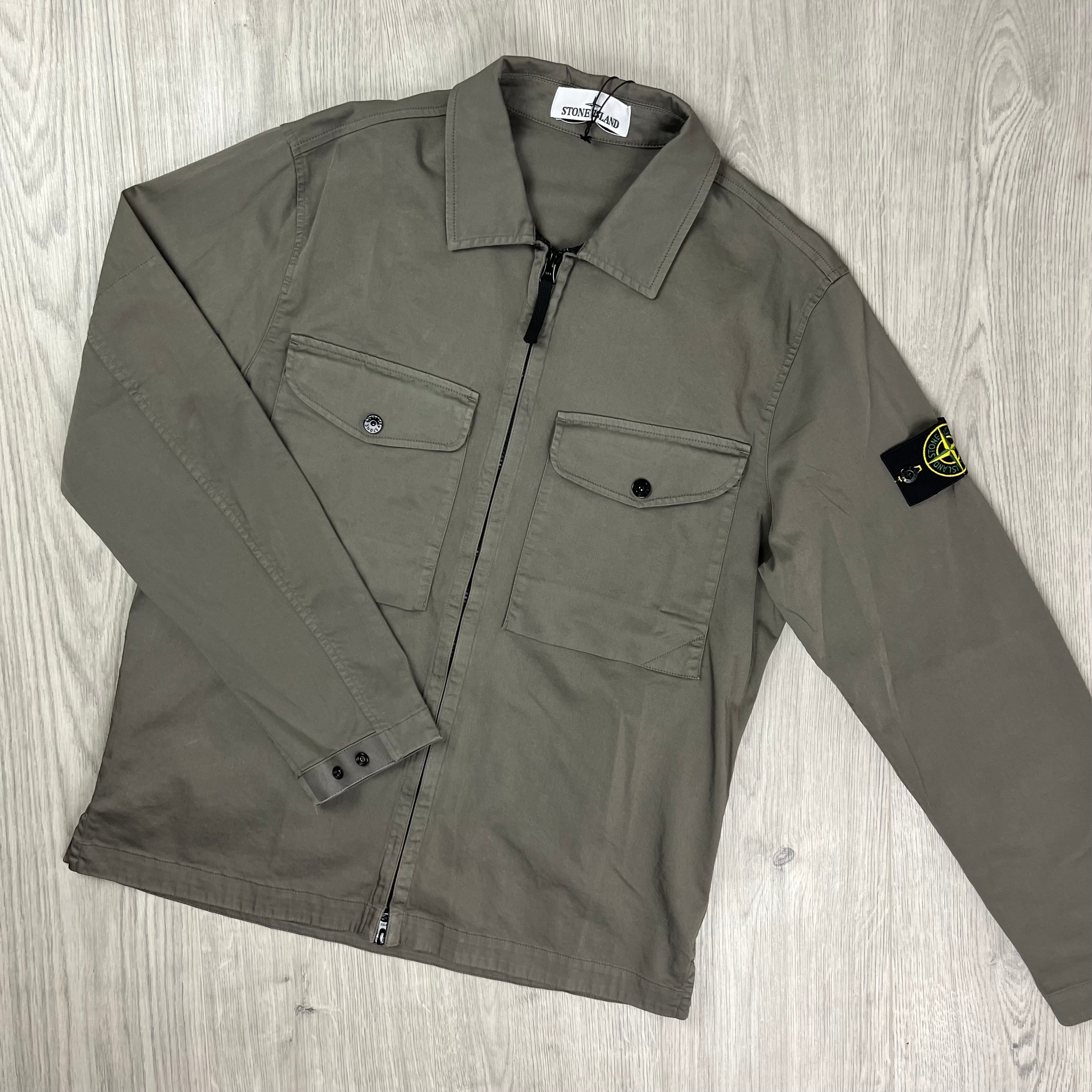 Stone Island Zip Overshirt - Walnut Ironleague