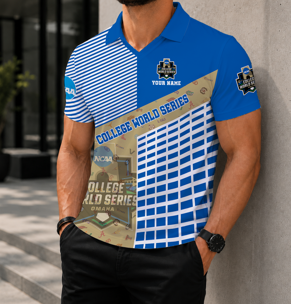 LIMITED EDITION - NEW CUSTOMIZED NCAA CWS32 ALL TEAM POLO SHIRT
