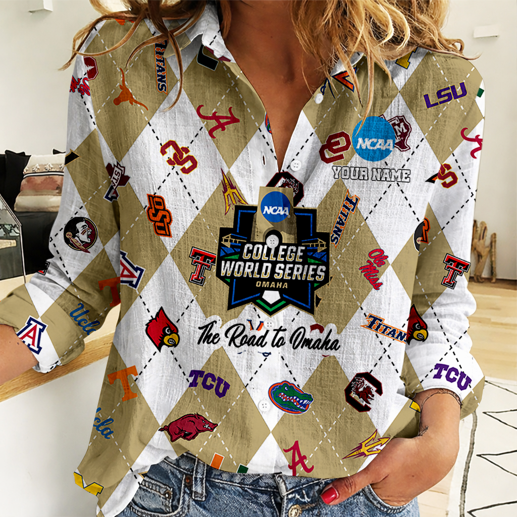 LIMITED DROP NCAA CWS32 CWS ALL TEAMS WOMEN CASUAL SHIRT FOR FAN