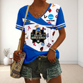 VIRAL EDITON - NEW CUSTOMIZED NCAA32 CWS ALL TEAMS V-NECK FEMALE SHIRT