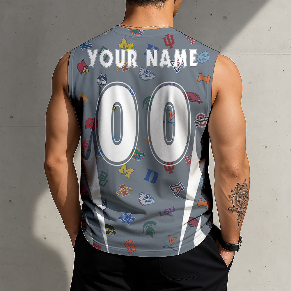 3D PRINT TEE NCAA MAM32 MAM ALL TEAMS MEN'S GYM SHIRT