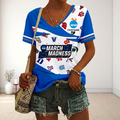 VIRAL EDITON - NEW CUSTOMIZED NCAA32 MAM ALL TEAMS V-NECK FEMALE SHIRT