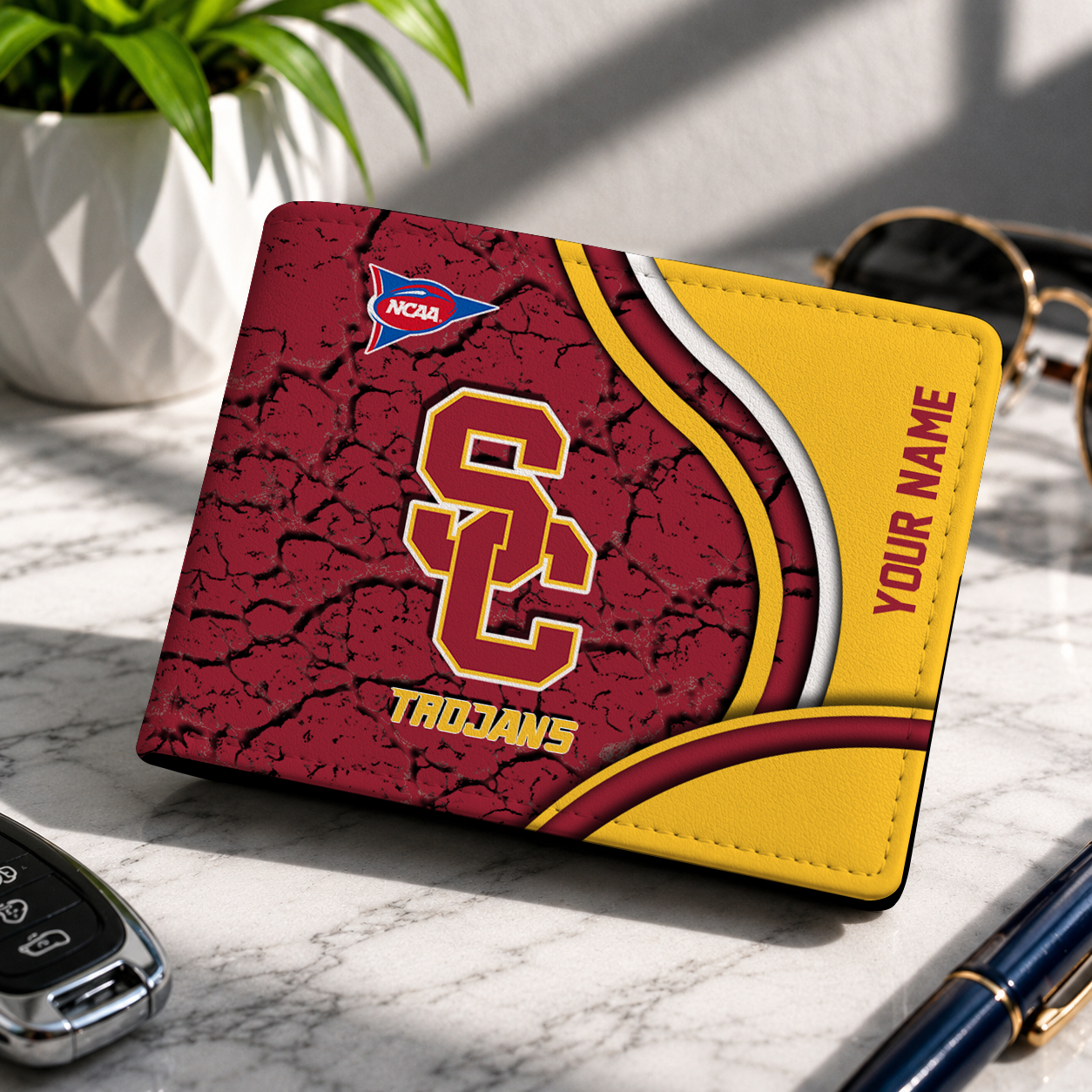 MEGA SALE NCAA FBS32 USC USC TROJANS LEATHER WALLET