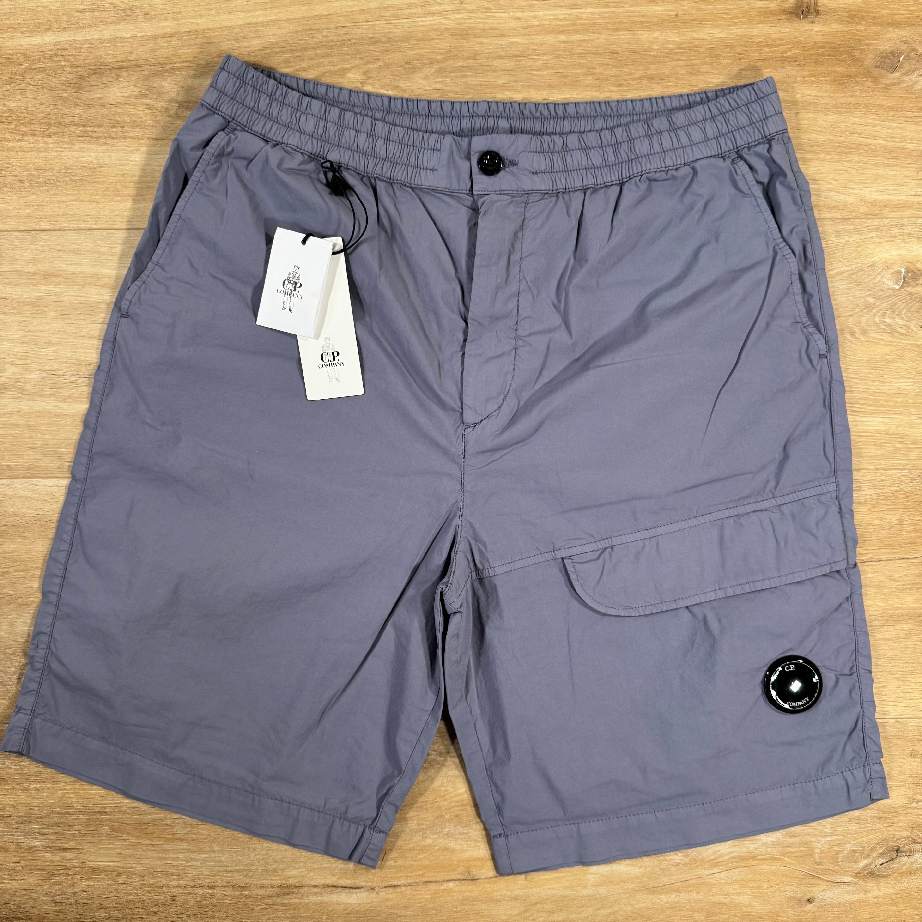 CP Company 50 Fili Stretch Cargo Shorts in Lavender Violet Ironleague